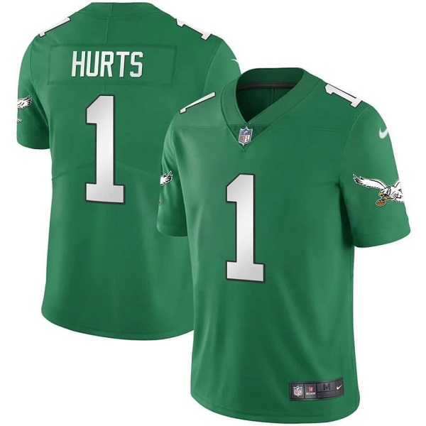 Philadelphia Eagles #1 Jalen Hurts Green Vapor Limited Stitched Football Jersey - Click Image to Close